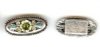 1 20x9mm Green Floral Antique Silver Oval Slider